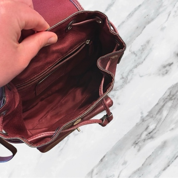 COACH Mini Billie Backpack Burgundy Pebbled Leather - Picture 8 of 11